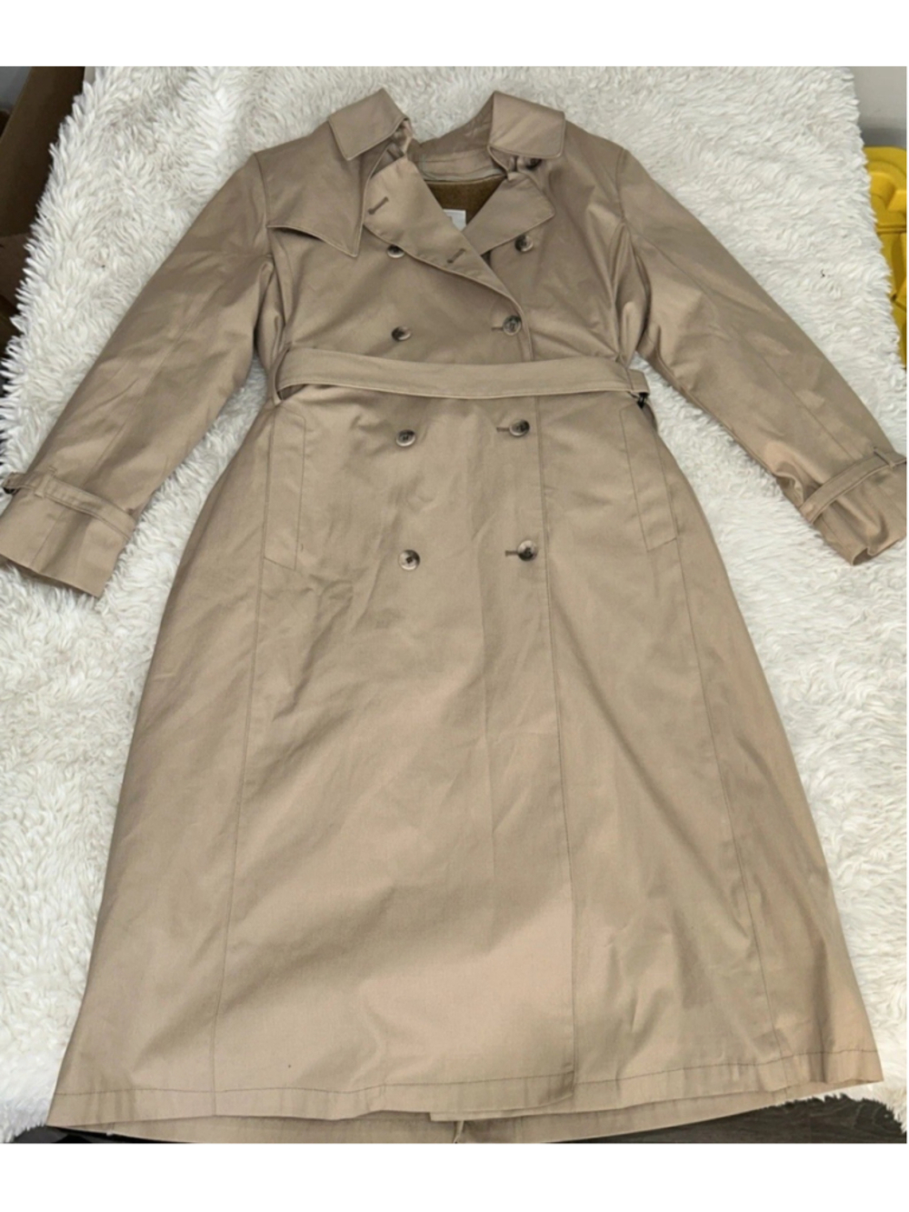 London Fog Womens 6 Petite Beige Vintage DBL Breasted Trench Coat - Picture 3 of 16